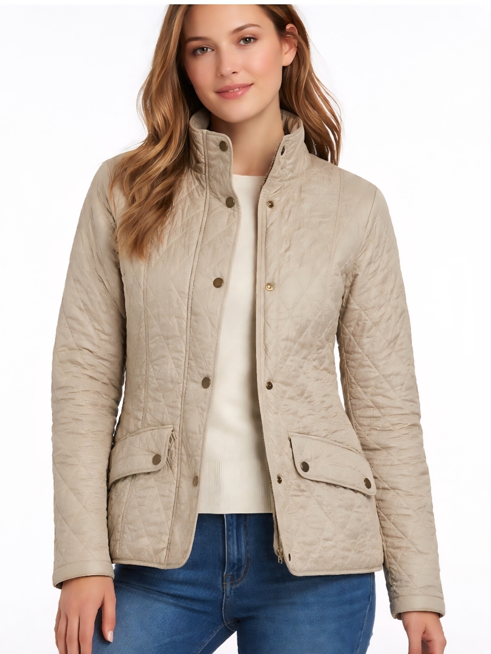 Barbour  Women's Flyweight Cavalry Quilted Beige  Tan Jacket
